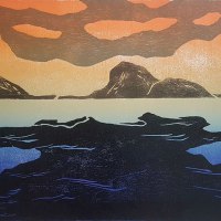Holzschnitt-Nordmeer-bei-Nacht-I